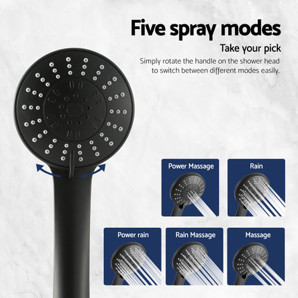 Cefito 4.5" Handheld Shower Head Round with Wall Twin Swivel Bathroom Tap 6
