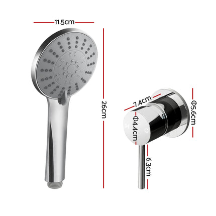 Cefito 4.5" Handheld Shower Head Round with Wall Bathroom Mixer Silver 3