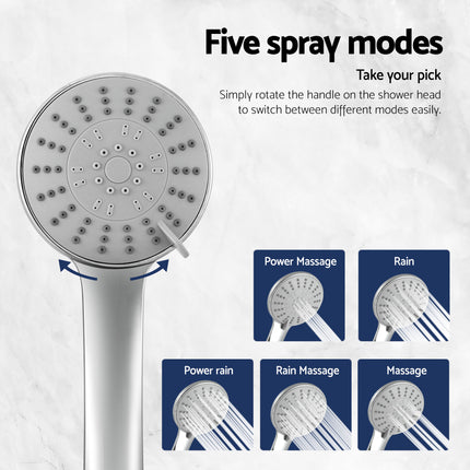 Cefito 4.5" Handheld Shower Head Round with Wall Bathroom Mixer Silver 6