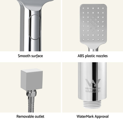 Handheld Shower Head Set 3.1'' High Pressure Silver 6