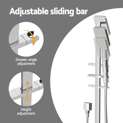 Handheld Shower Head Set 3.1'' High Pressure Silver 7