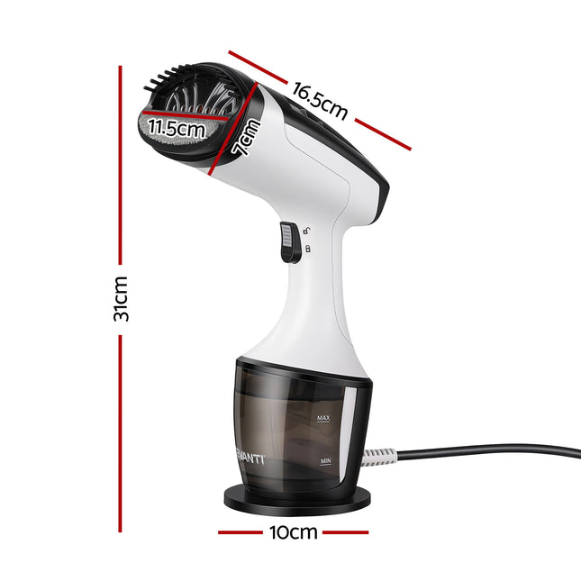 Devanti Clothes Steamer, 1500W Powerful Fast 30s Heat-Up Continuous Steam Lock 160ml Tank Fabric Brush Portable Handheld Steam Iron for Home Travel Business Trip 2