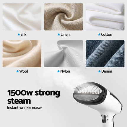 Devanti Clothes Steamer, 1500W Powerful Fast 30s Heat-Up Continuous Steam Lock 160ml Tank Fabric Brush Portable Handheld Steam Iron for Home Travel Business Trip 4