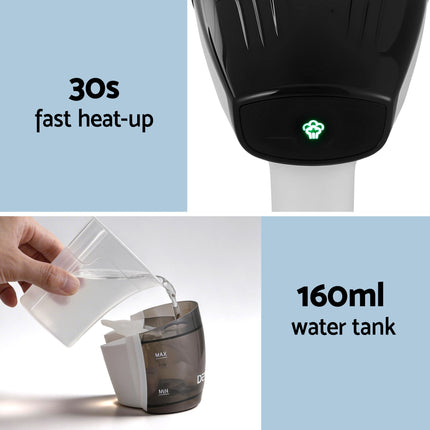 Devanti Clothes Steamer, 1500W Powerful Fast 30s Heat-Up Continuous Steam Lock 160ml Tank Fabric Brush Portable Handheld Steam Iron for Home Travel Business Trip 6