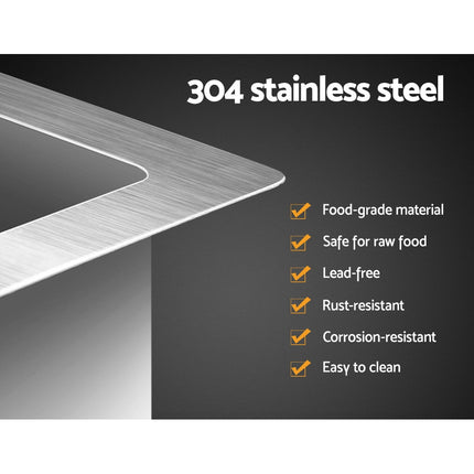Cefito Kitchen Sink 44X34CM Stainless Steel Nano Basin Single Bowl Silver 4