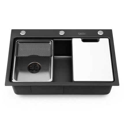 Cefito Kitchen Sink 304 Stainless Steel Bar Sink Millet Grain Water Basin Sink 3