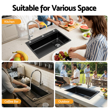 Cefito Kitchen Sink 304 Stainless Steel Bar Sink Millet Grain Water Basin Sink 7