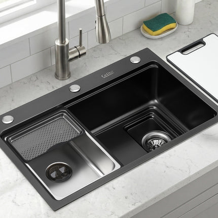 Cefito Kitchen Sink 304 Stainless Steel Bar Sink Millet Grain Water Basin Sink 9