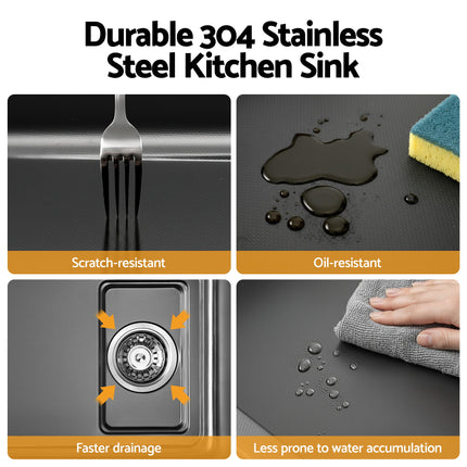 Cefito Kitchen Sink 304 Stainless Steel Bar Sink Millet Grain Water Basin Sink 5