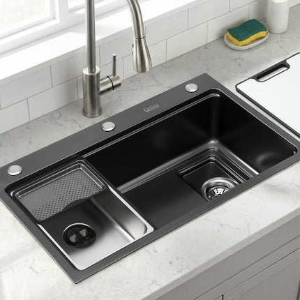 Cefito Kitchen Sink 304 Stainless Steel Bar Sink Millet Grain Water Basin Sink 9