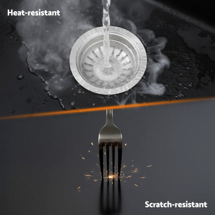 Cefito Kitchen Sink 38x38cm Granite Stone Sink Single Bowl Black 6