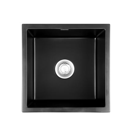 Cefito Kitchen Sink 45x45cm Granite Stone Sink Single Bowl Black 3