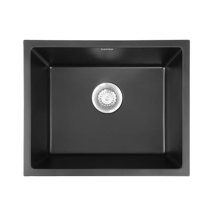 Cefito Kitchen Sink 55x45cm Granite Stone Sink Single Bowl Black 3