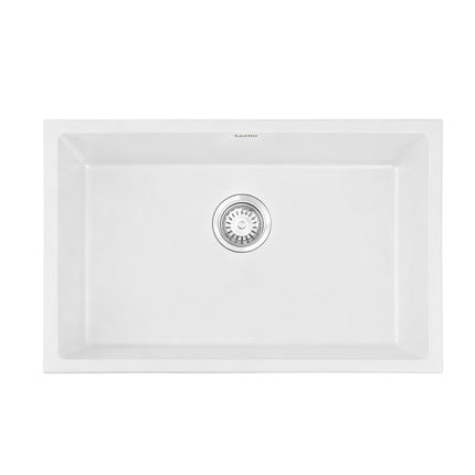 Cefito Kitchen Sink 70x45cm Granite Stone Sink Single Bowl White 3