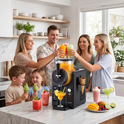 Devanti 2L Slushie Machine Ice Cream Maker Frozen Smoothies Milkshakes Black 10
