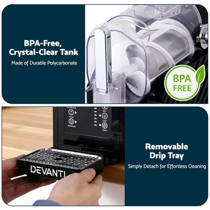 Devanti 1.8L Slushie Machine Maker Frozen Smoothies Milkshakes Black 4