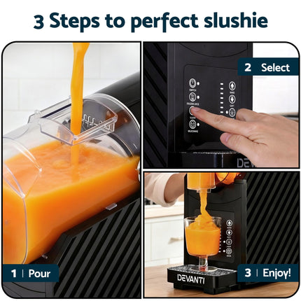 Devanti 1.8L Slushie Machine Maker Frozen Smoothies Milkshakes Black 7
