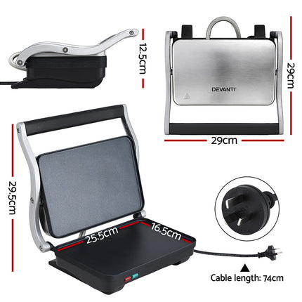 Devanti 3 in 1 Sandwich Maker Steak Press Grill 1000W 3