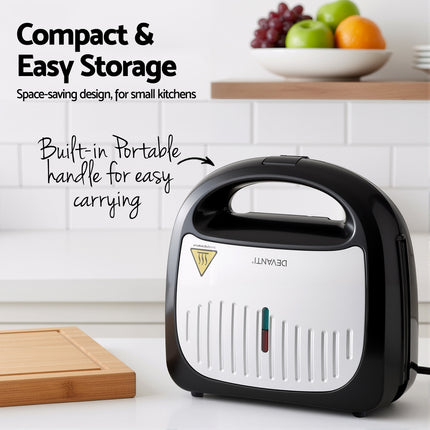 Devanti 3-in-1 Sandwich Press Waffle Maker Panini Press Grill 850W 8