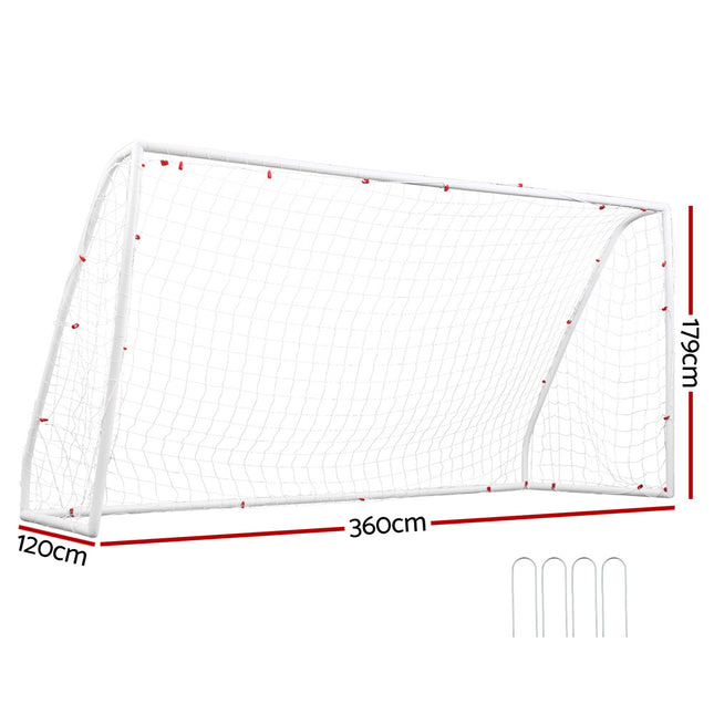 Everfit 12FT Soccer Football Goal Net UPVC Frame with PE Mesh Weatherproof Portable Goals for Backyard Training Competitive Play 2