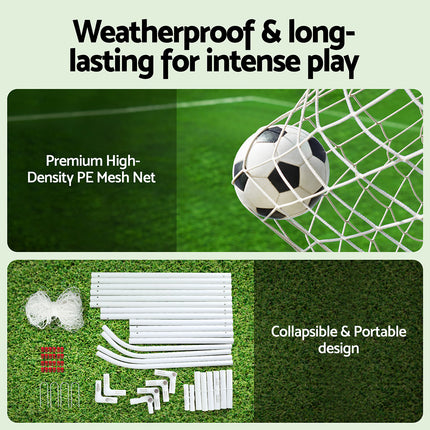Everfit 12FT Soccer Football Goal Net UPVC Frame with PE Mesh Weatherproof Portable Goals for Backyard Training Competitive Play 5