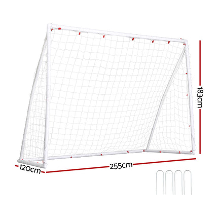 Everfit 8FT Soccer Football Goal Net UPVC Frame with PE Mesh Weatherproof Portable Goals for Backyard Training Competitive Play 2