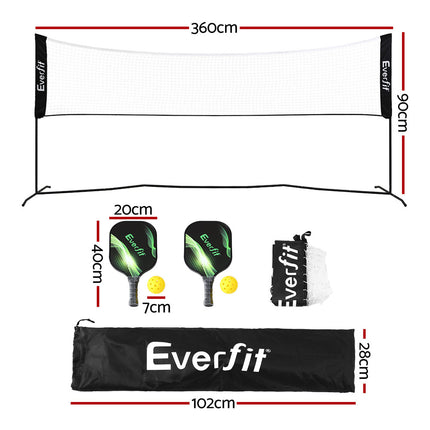 Everfit 3.6M Badminton Tennis Net Portable Volleyball Kit Adjustable Height 2
