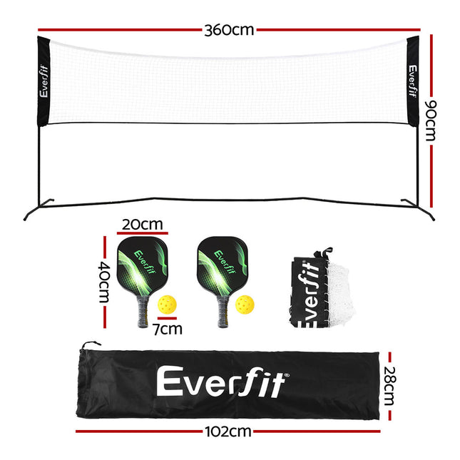 Everfit 3.6M Badminton Tennis Net Portable Volleyball Kit Adjustable Height 2