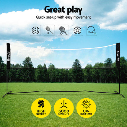 Everfit 3.6M Badminton Tennis Net Portable Volleyball Kit Adjustable Height 4