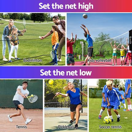 Everfit 3.6M Badminton Tennis Net Portable Volleyball Kit Adjustable Height 5