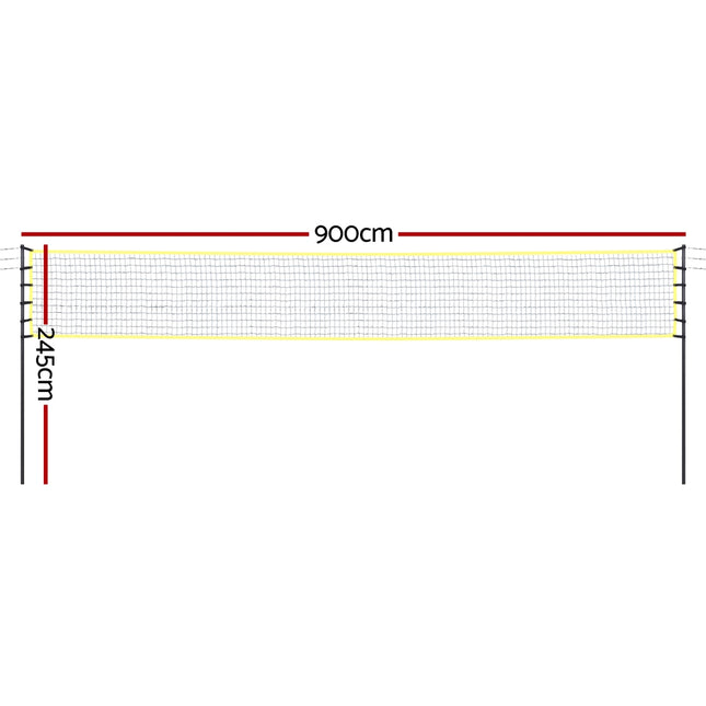 Everfit 9M Portable Volleyball Net Set with Ball Boundary Lines Badminton Tennis 2