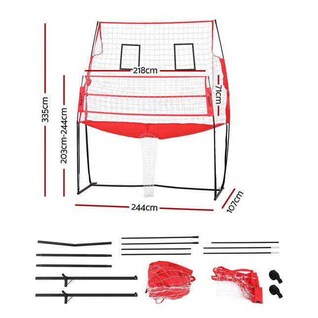 Everfit 8ft Volleyball Net Training Equipment Adjustable Height Portable with Ball and Bag 2