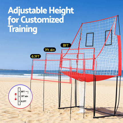 Everfit 8ft Volleyball Net Training Equipment Adjustable Height Portable with Ball and Bag 4