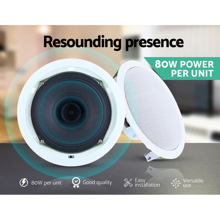 Giantz 6 Inch Ceiling Speakers In Wall Speaker Home Audio Stereos Tweeter 4pcs 5