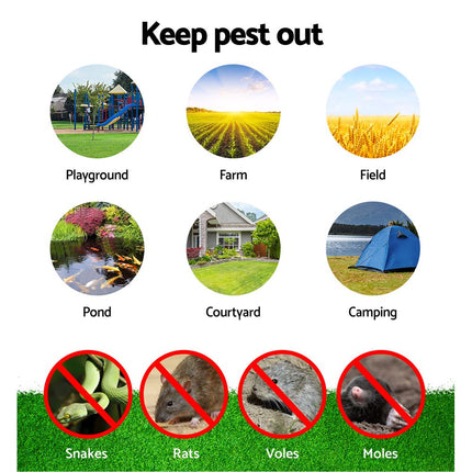 Gardeon Snake Repeller 10X Multi Pulse Ultrasonic Battery Powered Pest Repellent 7