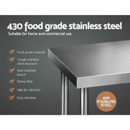 Cefito 1219x610mm Stainless Steel Kitchen Bench 430 3
