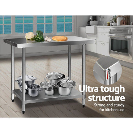 Cefito 1219x610mm Stainless Steel Kitchen Bench 430 4