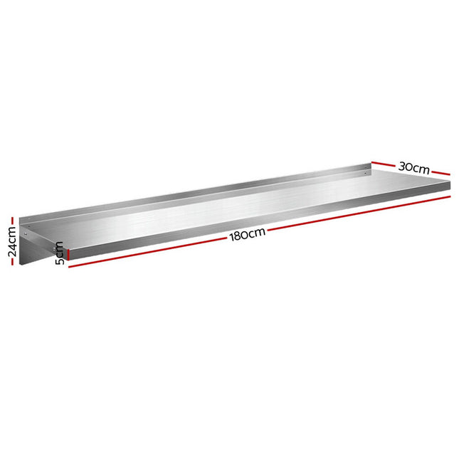 Cefito 1800mm Stainless Steel Kitchen Wall Shelf Mounted Rack 2
