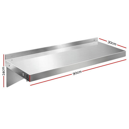 Cefito 900mm Stainless Steel Kitchen Wall Shelf Mounted Rack 2