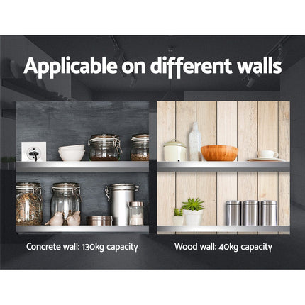 Cefito 900mm Stainless Steel Kitchen Wall Shelf Mounted Rack 4