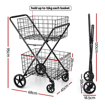 Emajin Foldable Shopping Trolley Cart 2