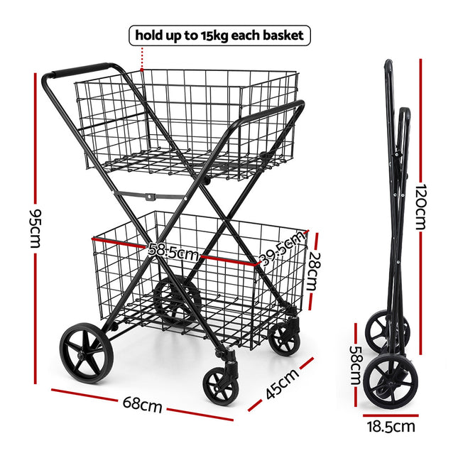 Emajin Foldable Shopping Trolley Cart 2