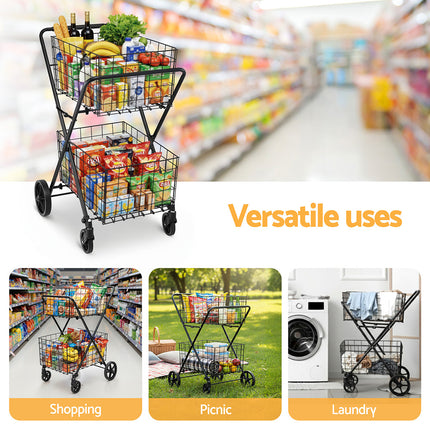 Emajin Foldable Shopping Trolley Cart 4