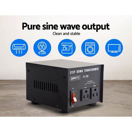 Giantz Step Down Transformer 200W 240V TO 110V Stepdown Voltage Converter AU-US 5