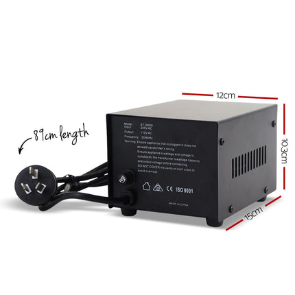 Giantz Step Down Transformer 500W 240V TO 110V Stepdown Voltage Converter AU-US 3