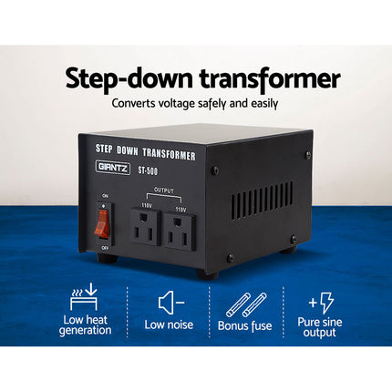 Giantz Step Down Transformer 500W 240V TO 110V Stepdown Voltage Converter AU-US 2