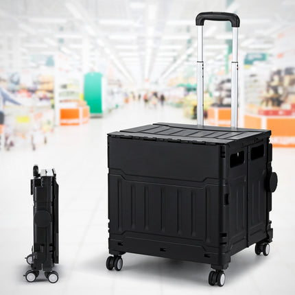 Emajin Shopping Trolley Cart 75L Foldable Black 7