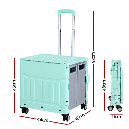 Emajin Shopping Trolley Cart 75L Foldable Green 2