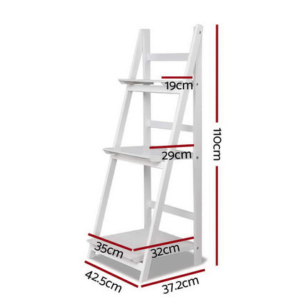 Artiss Bookshelf Corner Shelf 3 Tiers - ZANE White 2