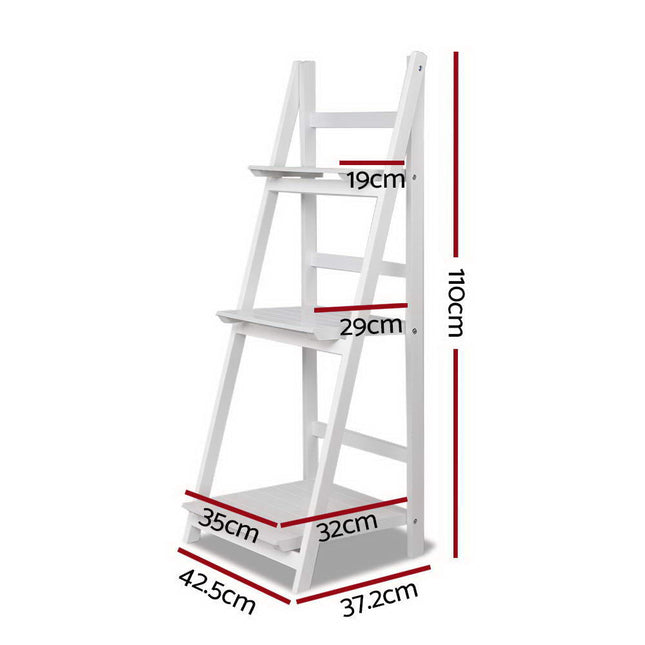 Artiss Bookshelf Corner Shelf 3 Tiers - ZANE White 2